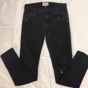 Current/Elliott low-rise distressed skinny jeans